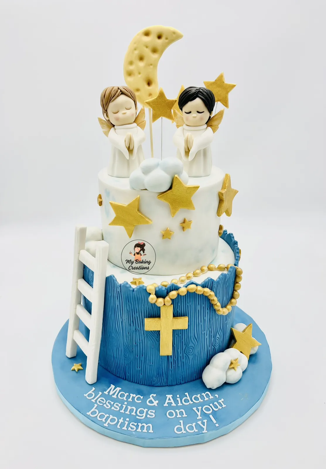 Custom baby baptism christening cake Bay Area bakery